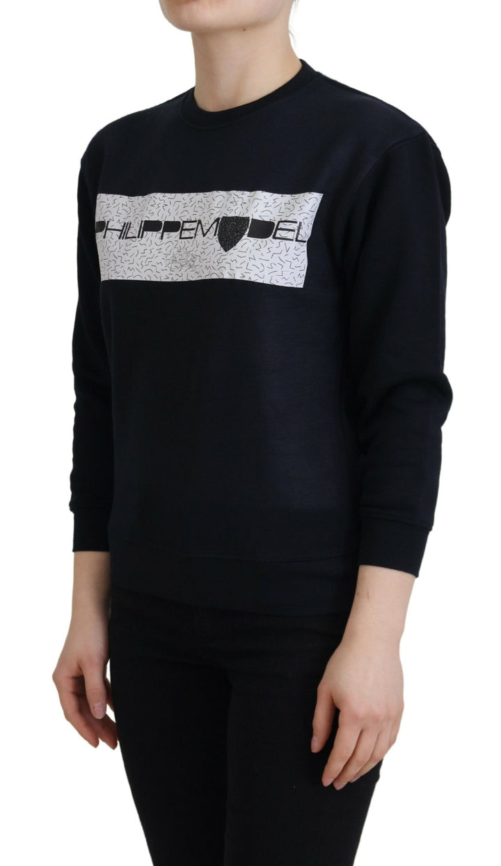 Schwarzer bedruckter Pullover mit langen Ärmeln