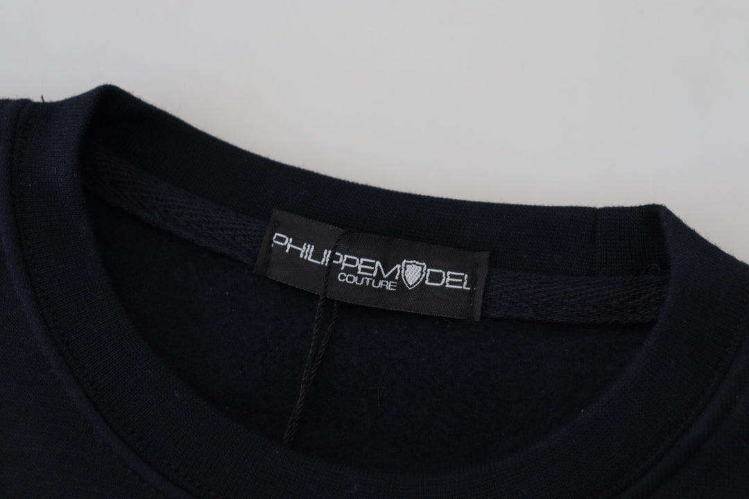 Schwarzer bedruckter Pullover mit langen Ärmeln