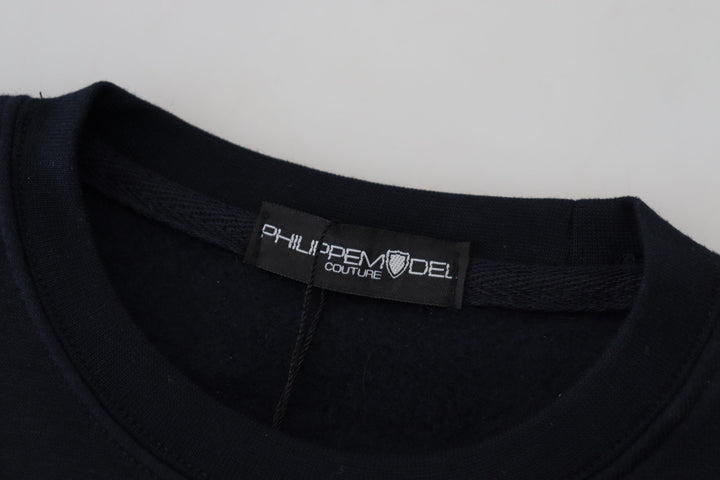 Schwarzer bedruckter Pullover mit langen Ärmeln