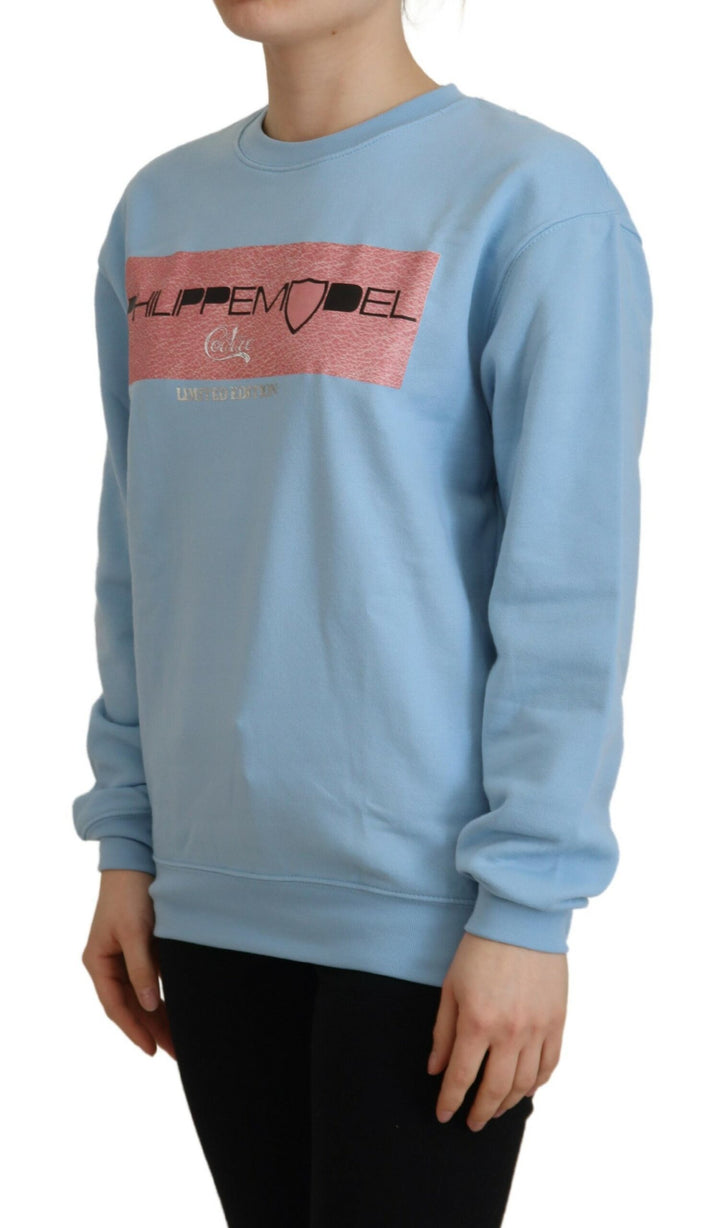 Elegant light blue long-sleeved sweater