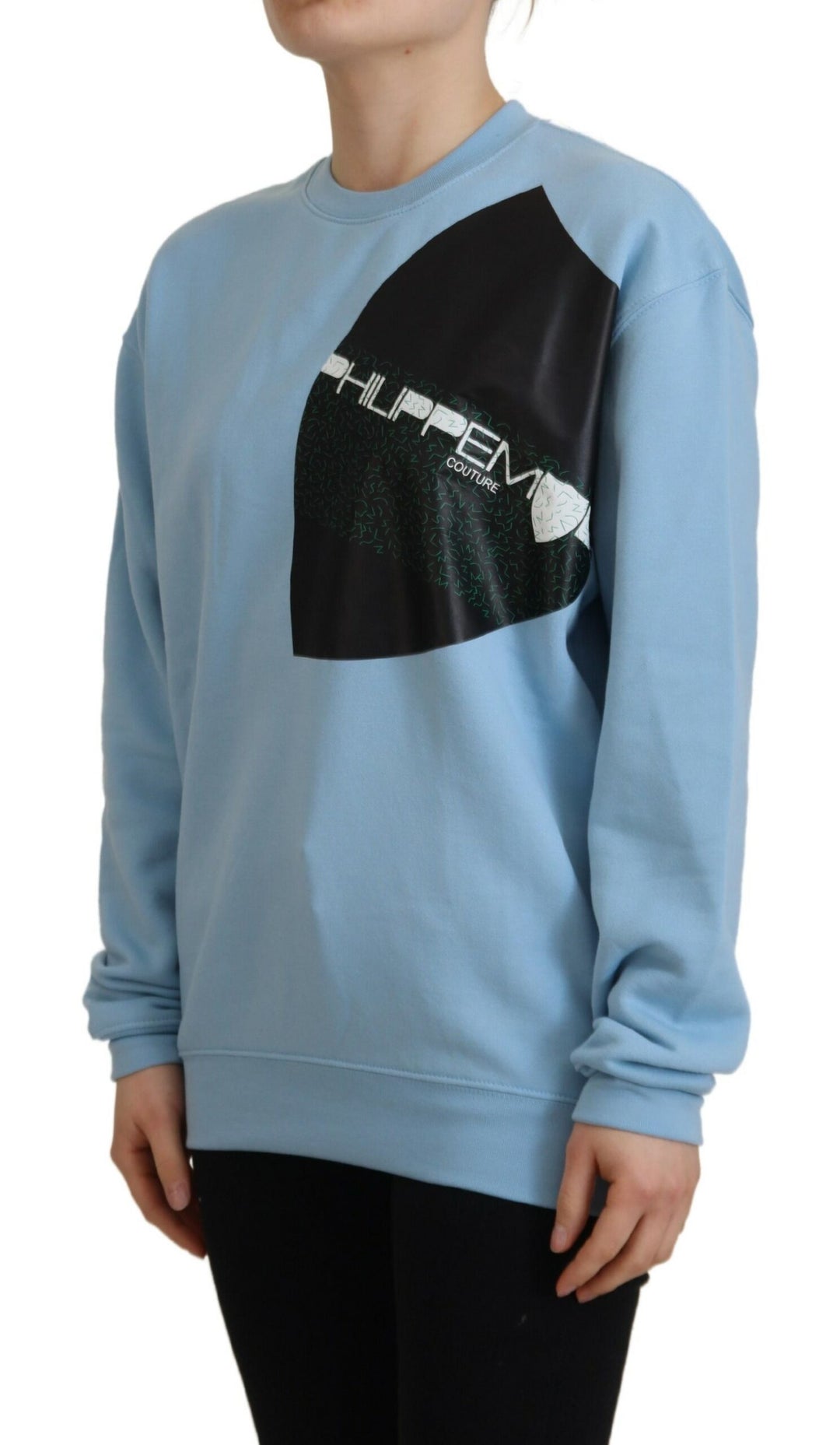 Elegant light blue cotton sweater
