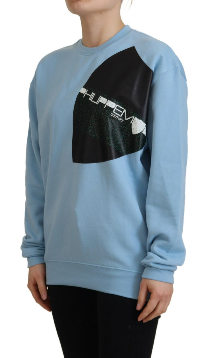 Elegant light blue cotton sweater