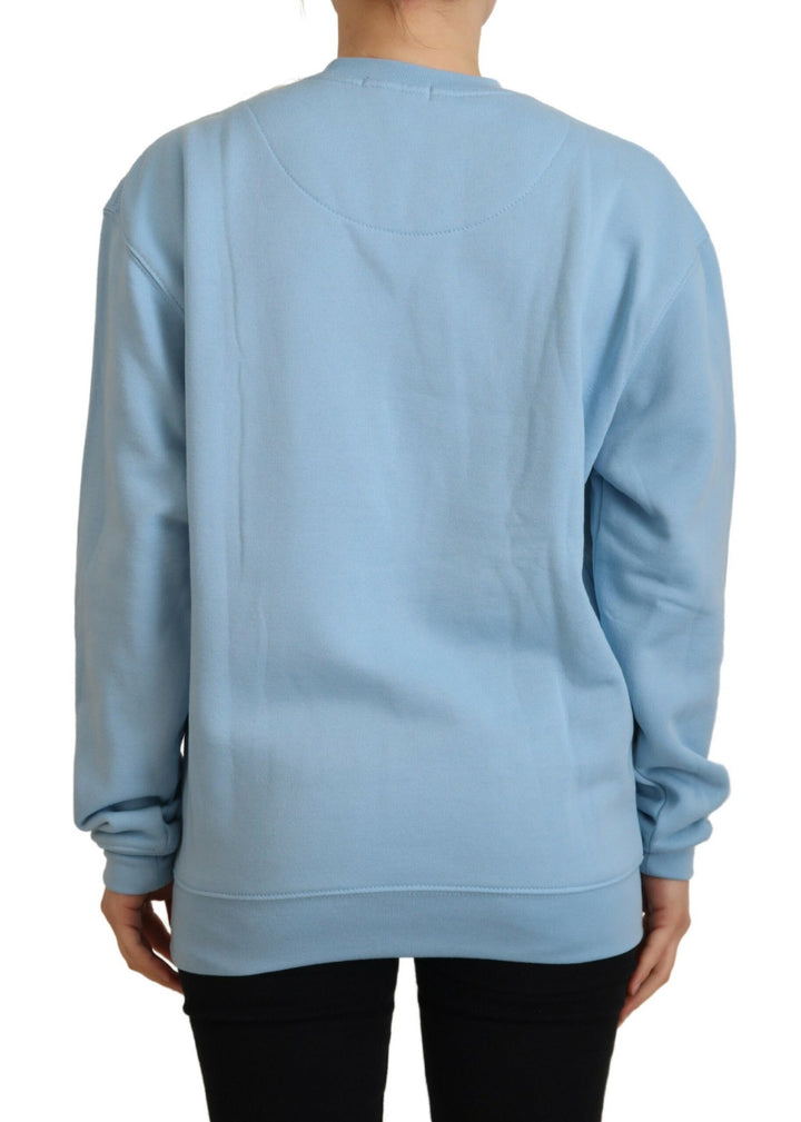 Elegant light blue cotton sweater