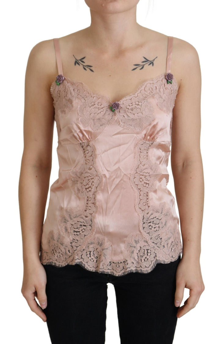 Elegant pink silk lingerie top