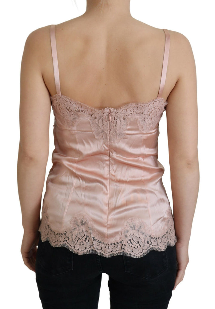 Elegant pink silk lingerie top