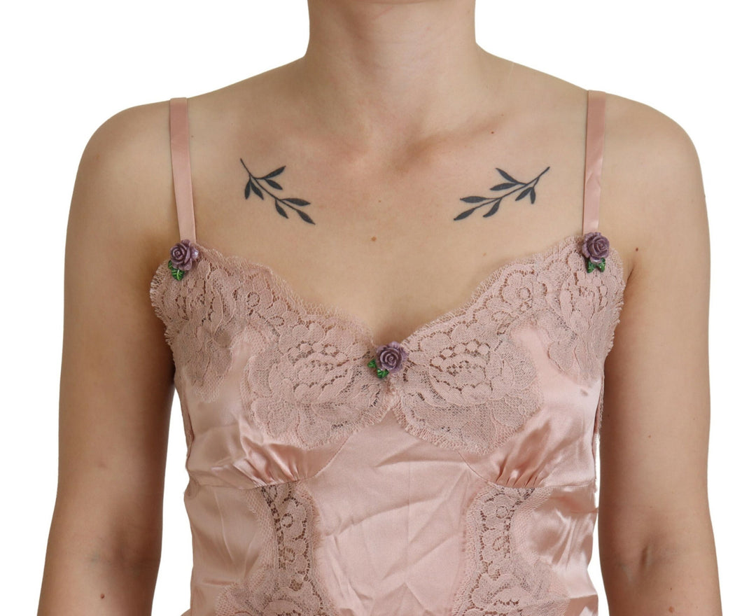 Elegant pink silk lingerie top