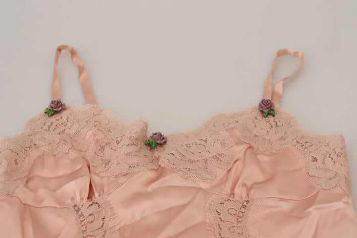 Elegant pink silk lingerie top