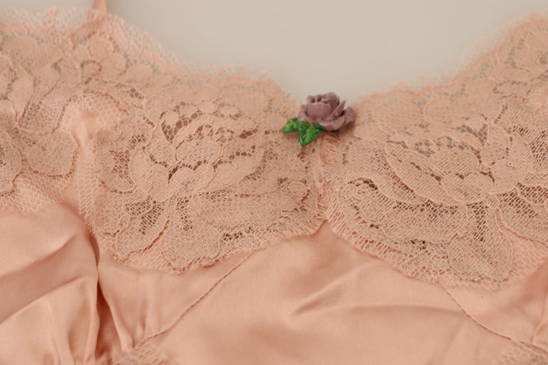 Elegant pink silk lingerie top