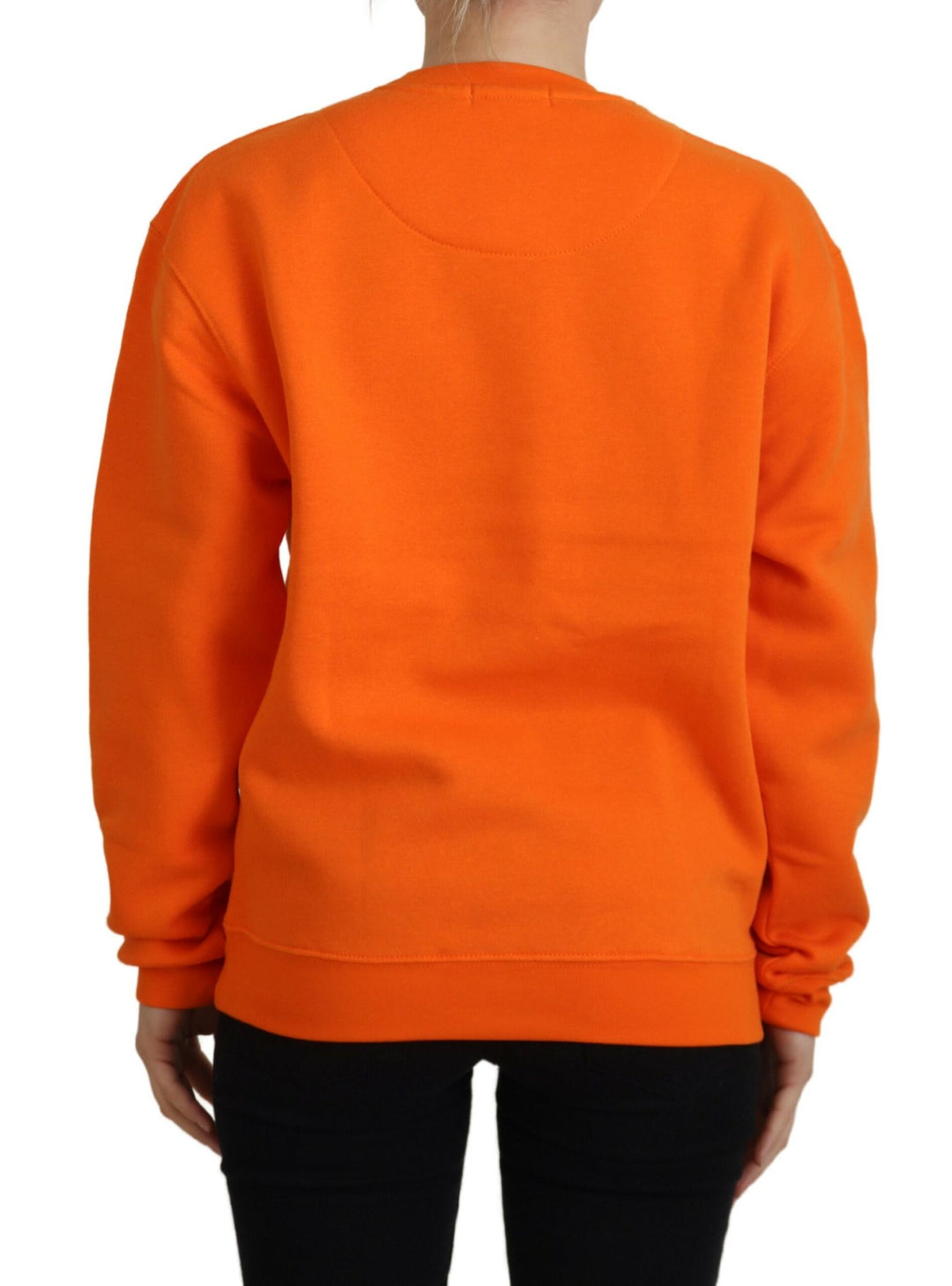 Chic orange printed long-sleeved sweater