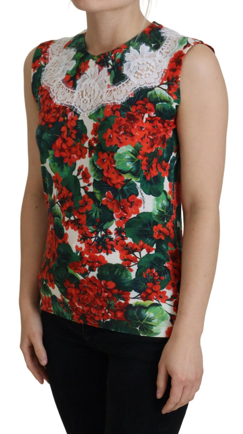 Chic tank top with floral print vest