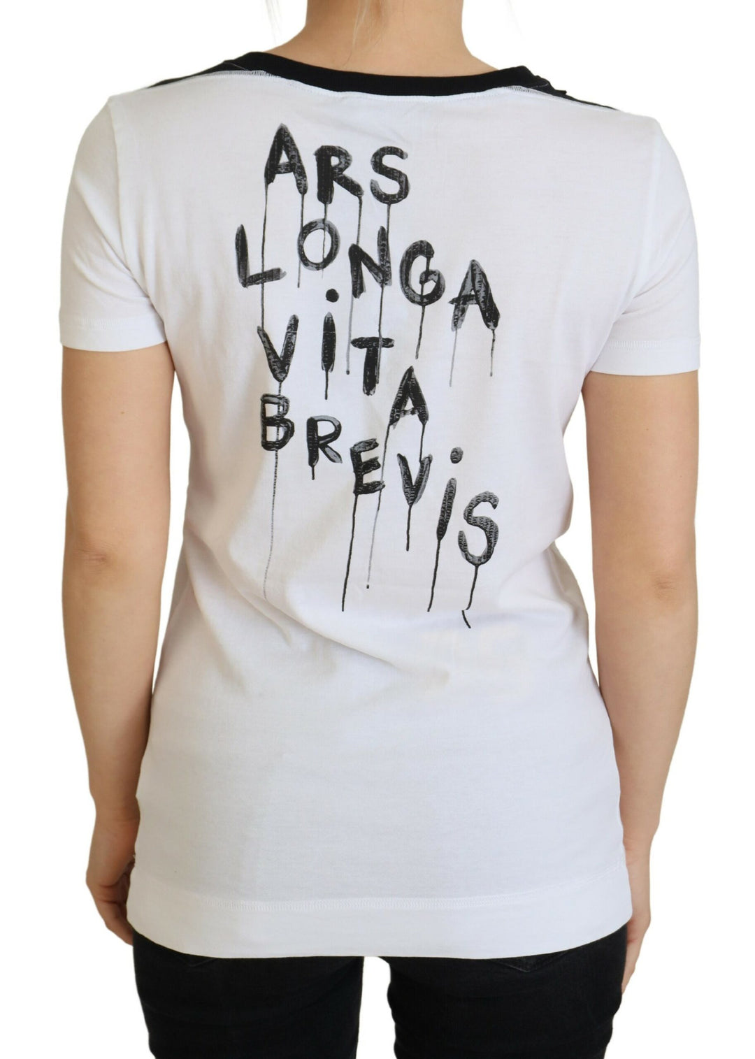 Weißes Baumwoll-T-Shirt T-Shirt mit Rundhalsausschnitt