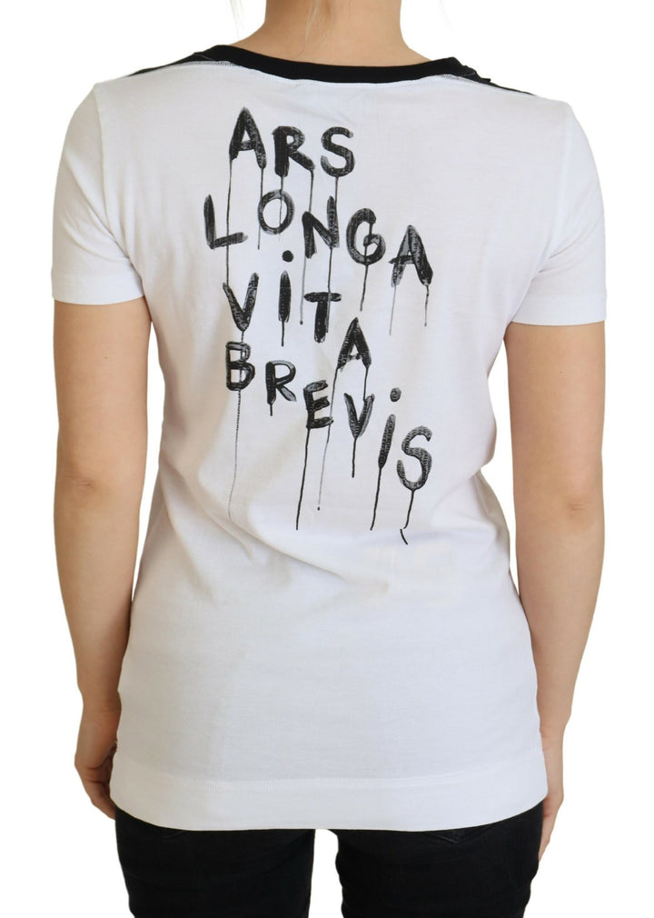 Weißes Baumwoll-T-Shirt T-Shirt mit Rundhalsausschnitt