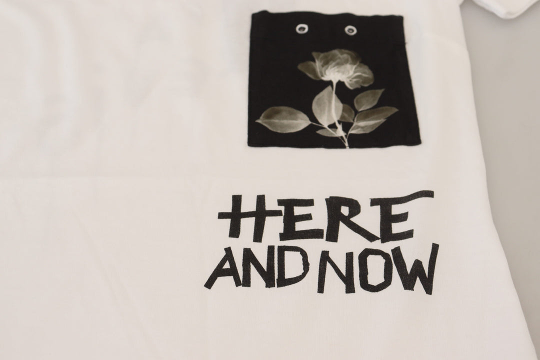 Weißes Baumwoll-T-Shirt T-Shirt mit Rundhalsausschnitt