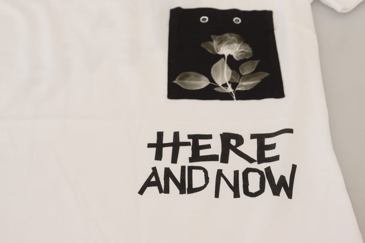 Weißes Baumwoll-T-Shirt T-Shirt mit Rundhalsausschnitt
