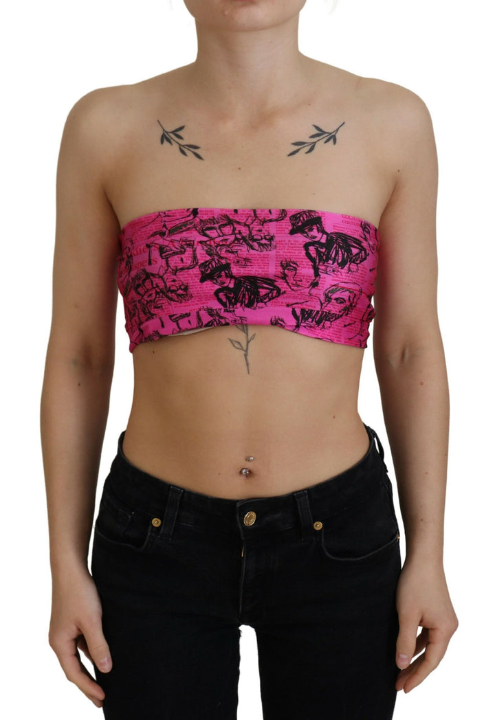 Schickes rosa Top mit Zeitungsdruck