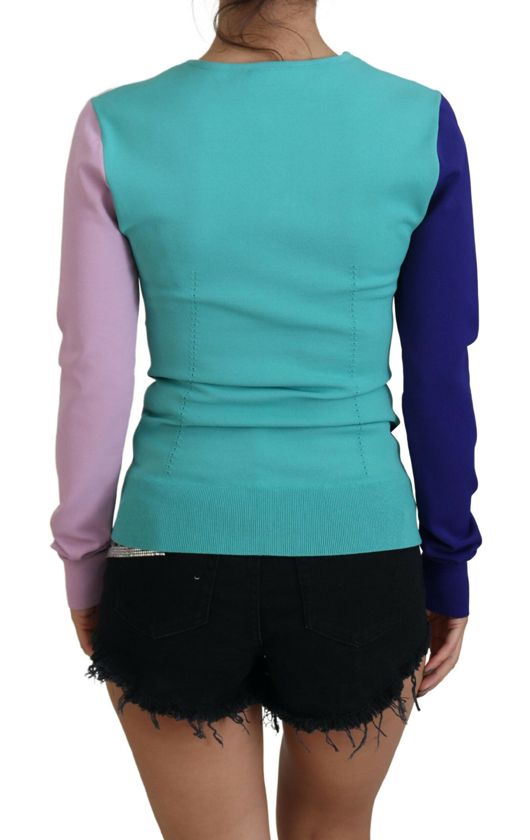 Chic multicolor sweater with V-neck