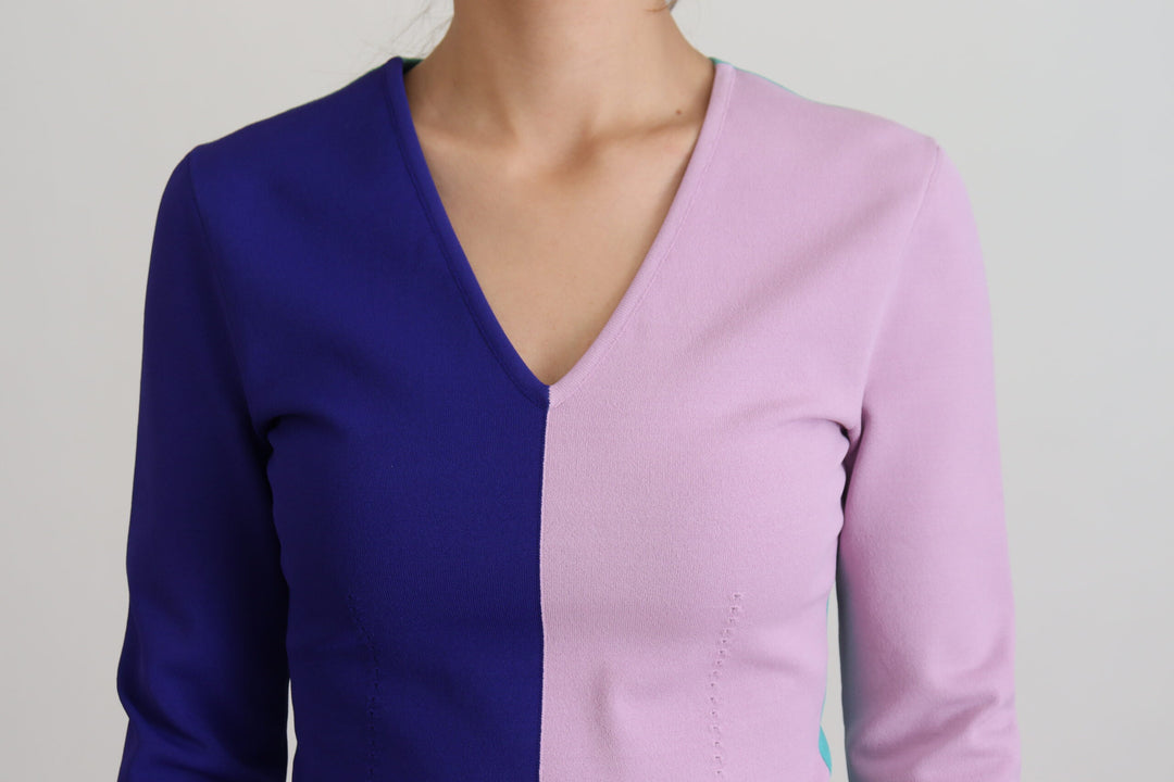 Chic multicolor sweater with V-neck