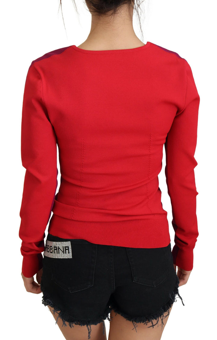 Multicolor sweater with square neckline