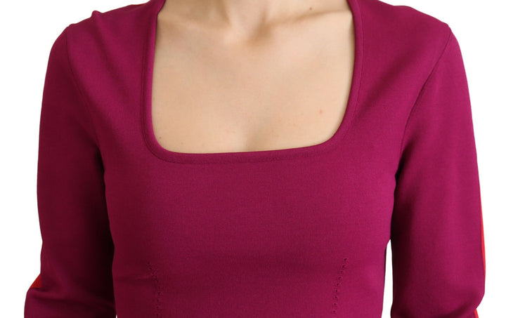 Multicolor sweater with square neckline