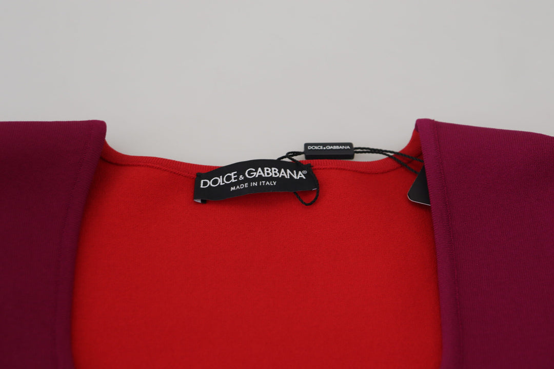 Multicolor sweater with square neckline