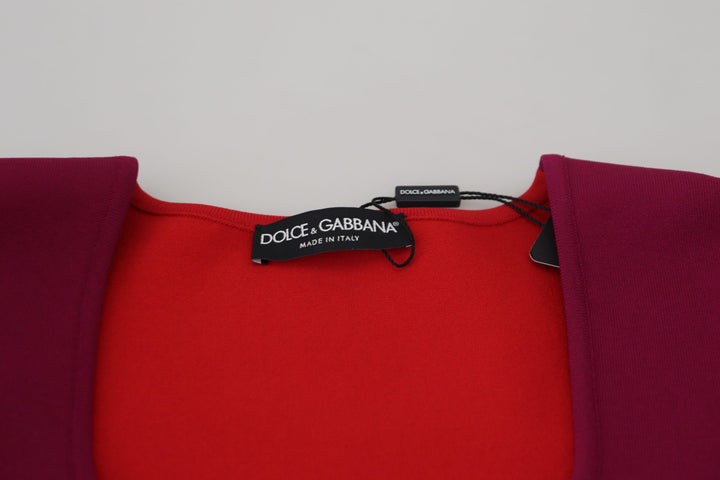 Multicolor sweater with square neckline