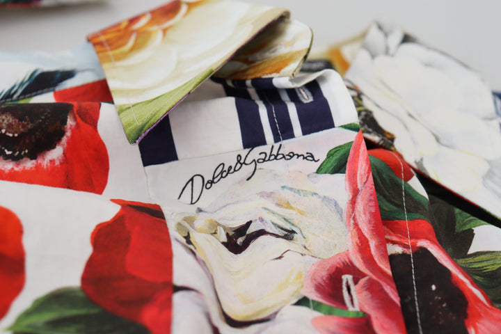 Elegant long-sleeved top made of floral cotton
