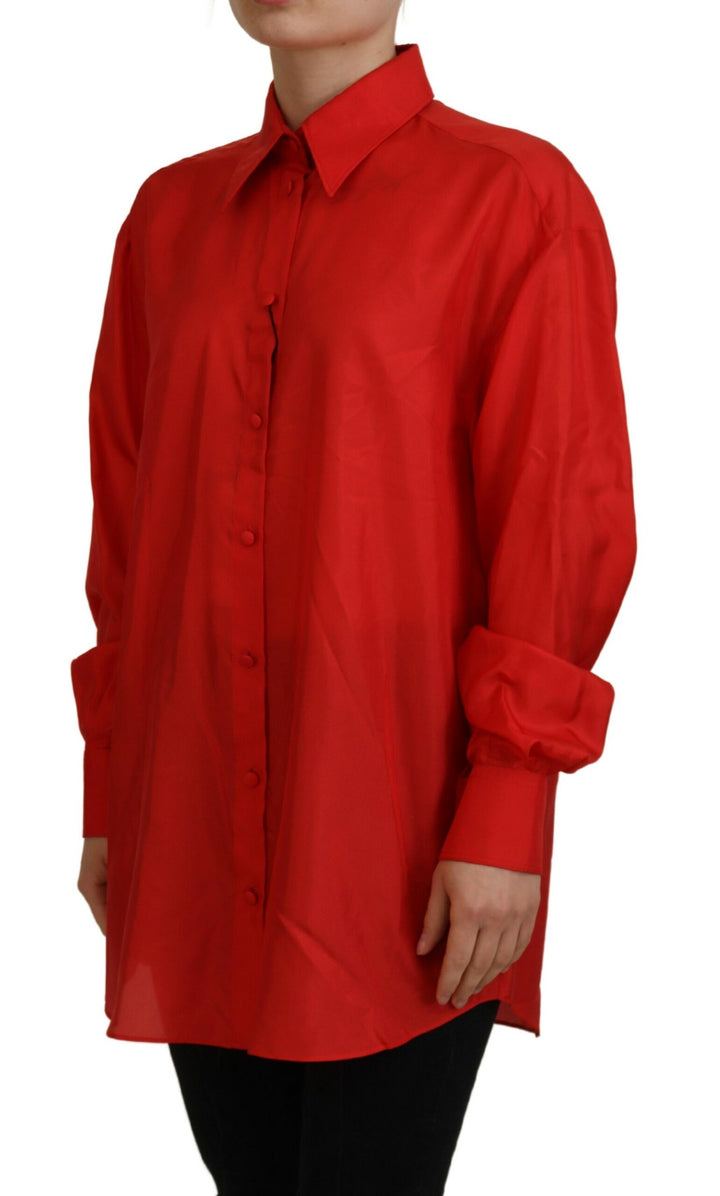 Elegant long-sleeved polo shirt with silk collar