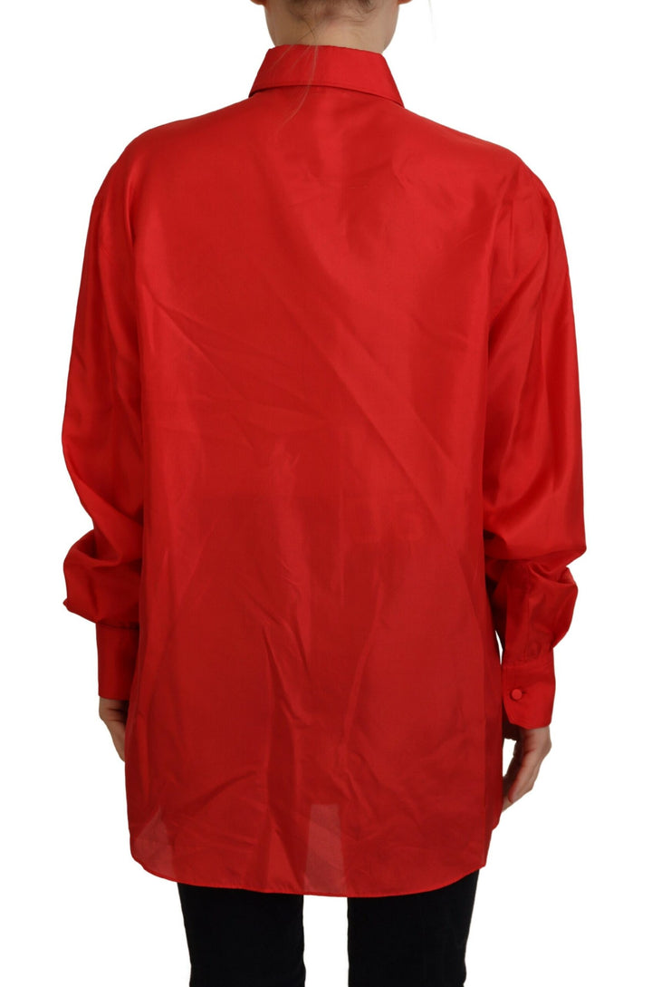 Elegant long-sleeved polo shirt with silk collar