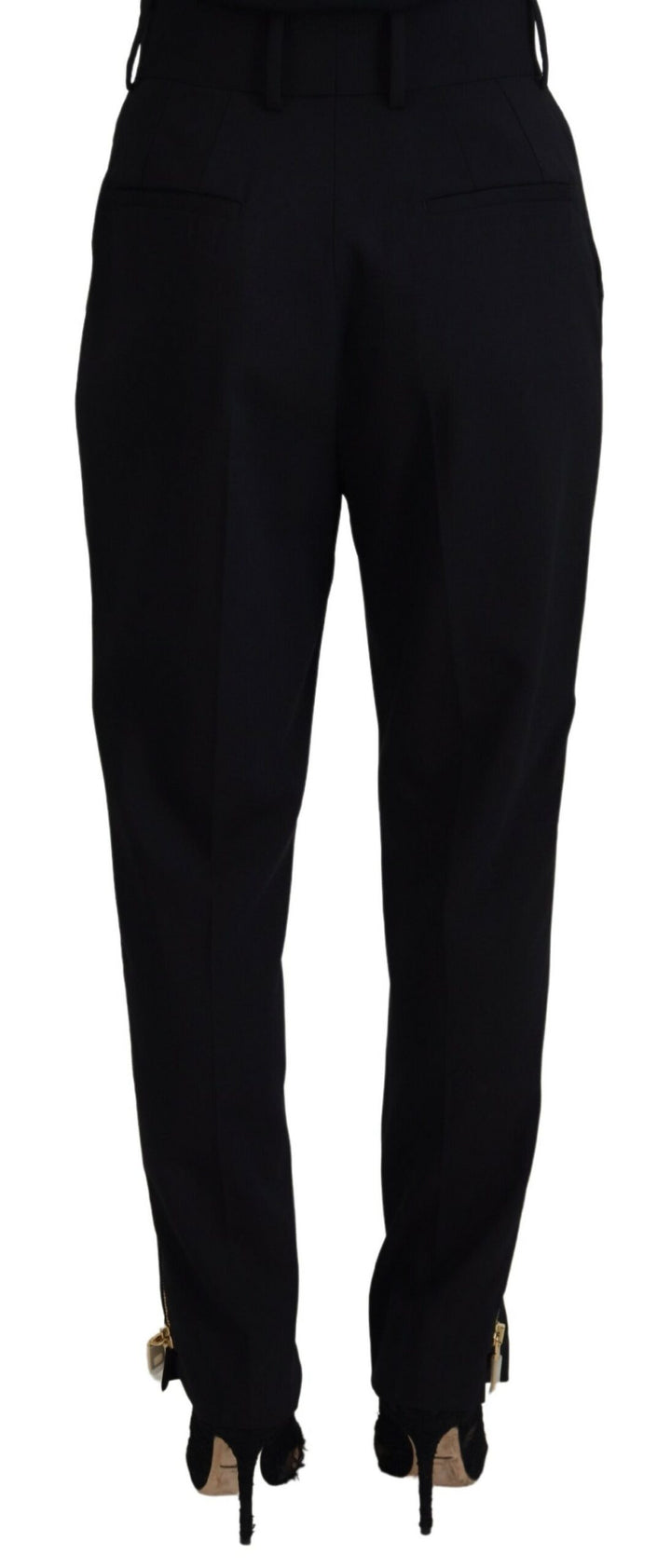 Elegant tapered wool trousers with high waist