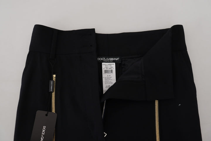 Elegant tapered wool trousers with high waist
