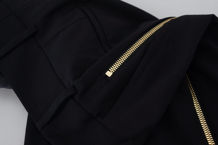 Elegant tapered wool trousers with high waist