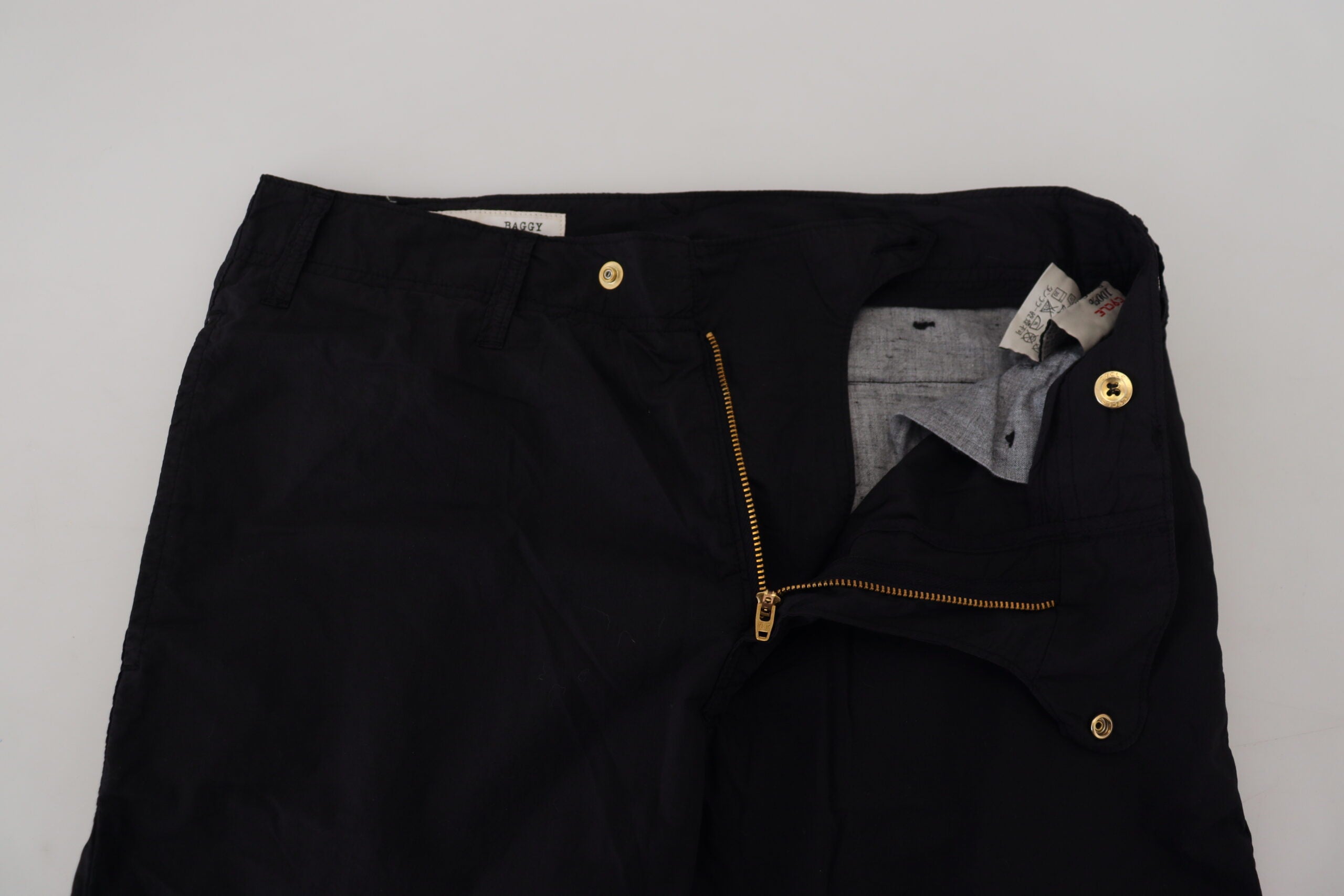 Schwarze Baumwolle Baggy Hohe Taille Frauen Hosen