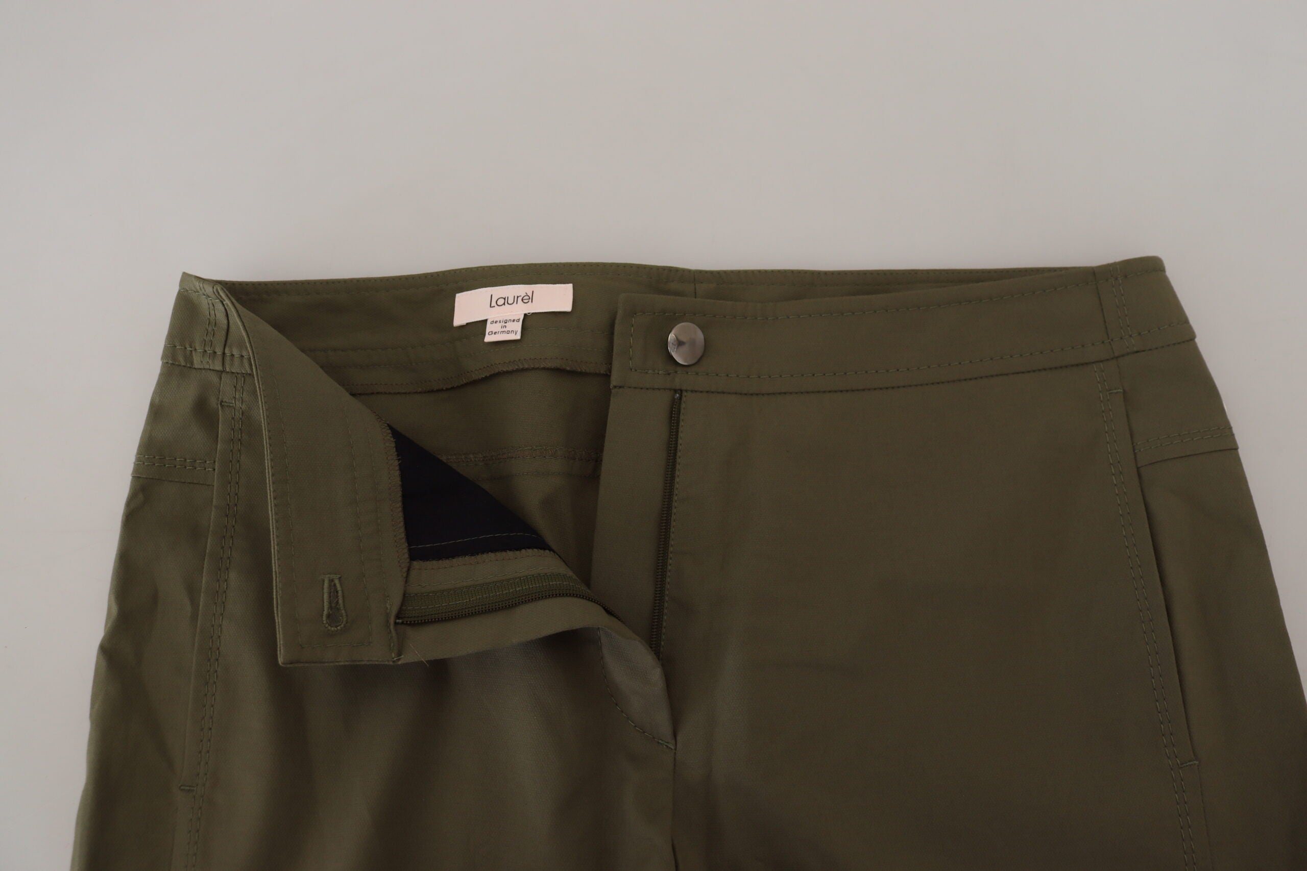 Grüne Baumwolle High Waist Damen Tapered Pants