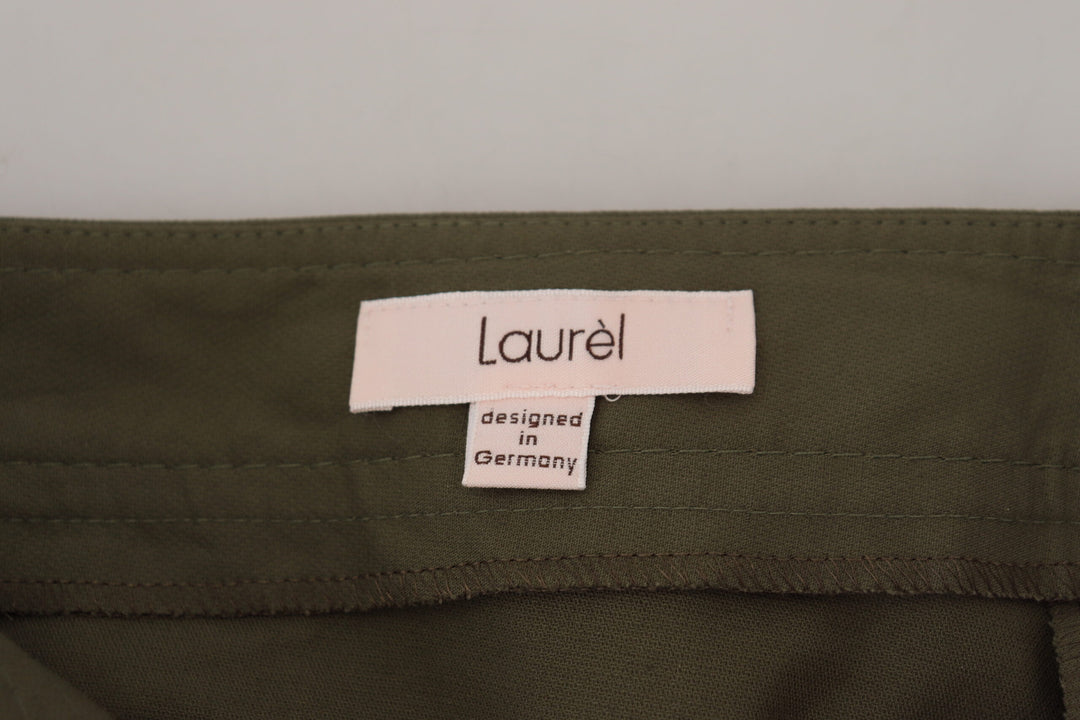 Grüne Baumwolle High Waist Damen Tapered Pants