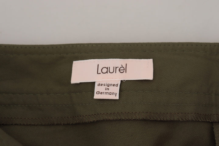 Grüne Baumwolle High Waist Damen Tapered Pants