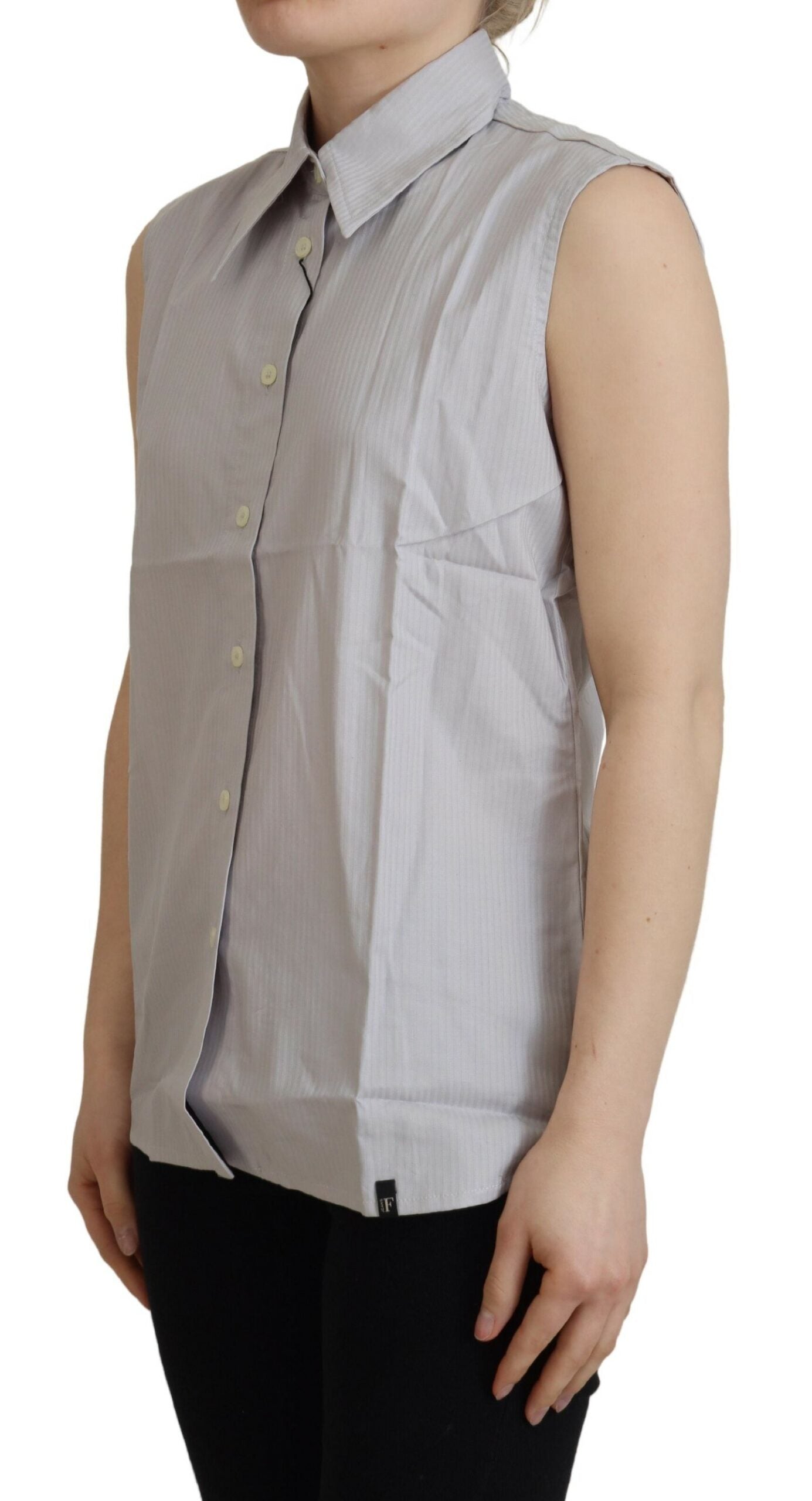 Elegant sleeveless cotton polo shirt