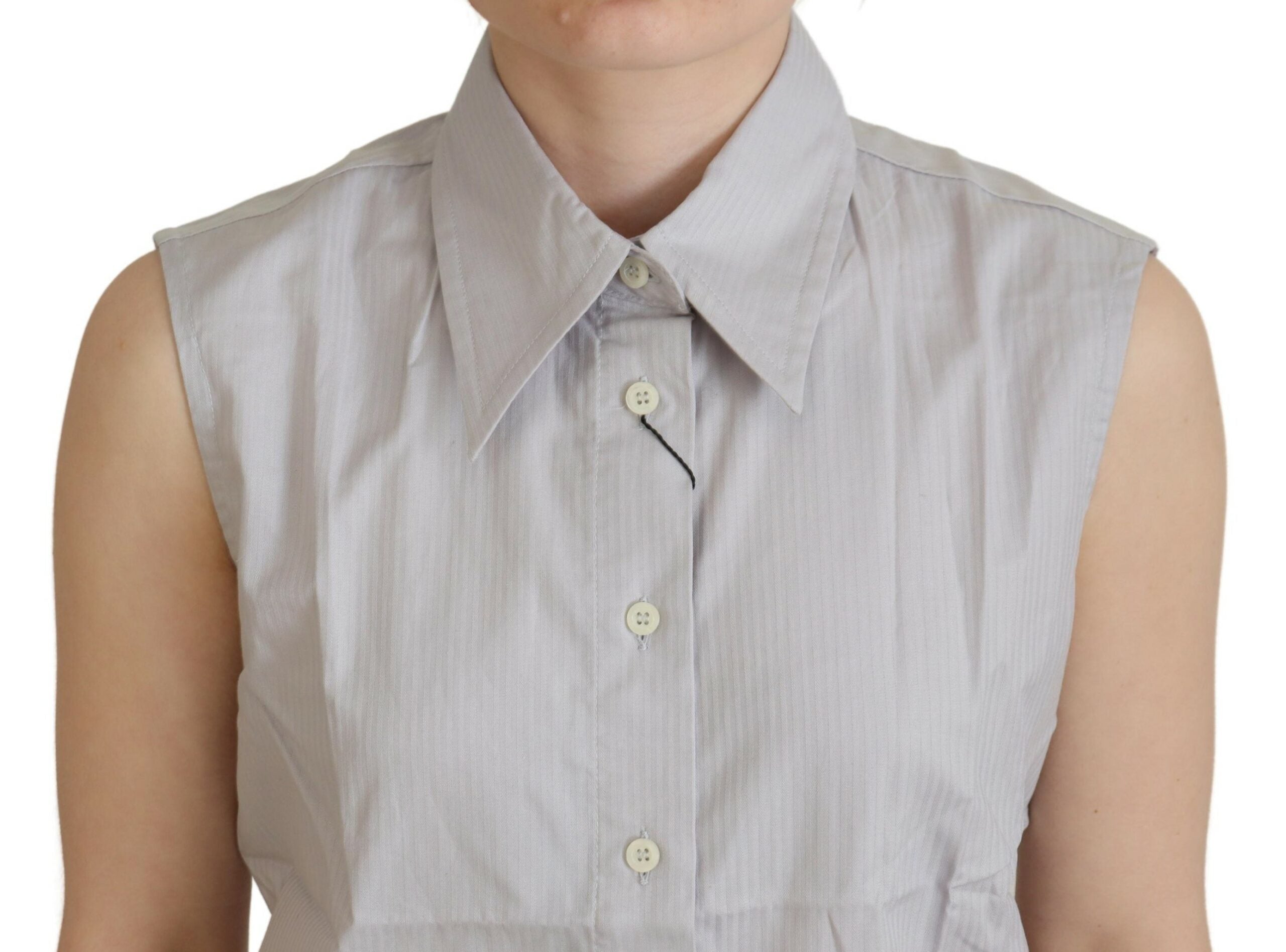 Elegant sleeveless cotton polo shirt