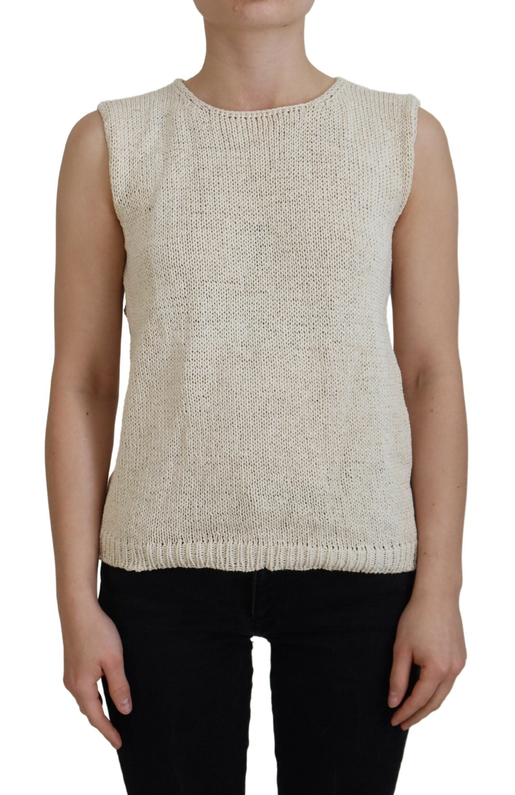 Chic beige sleeveless tank top