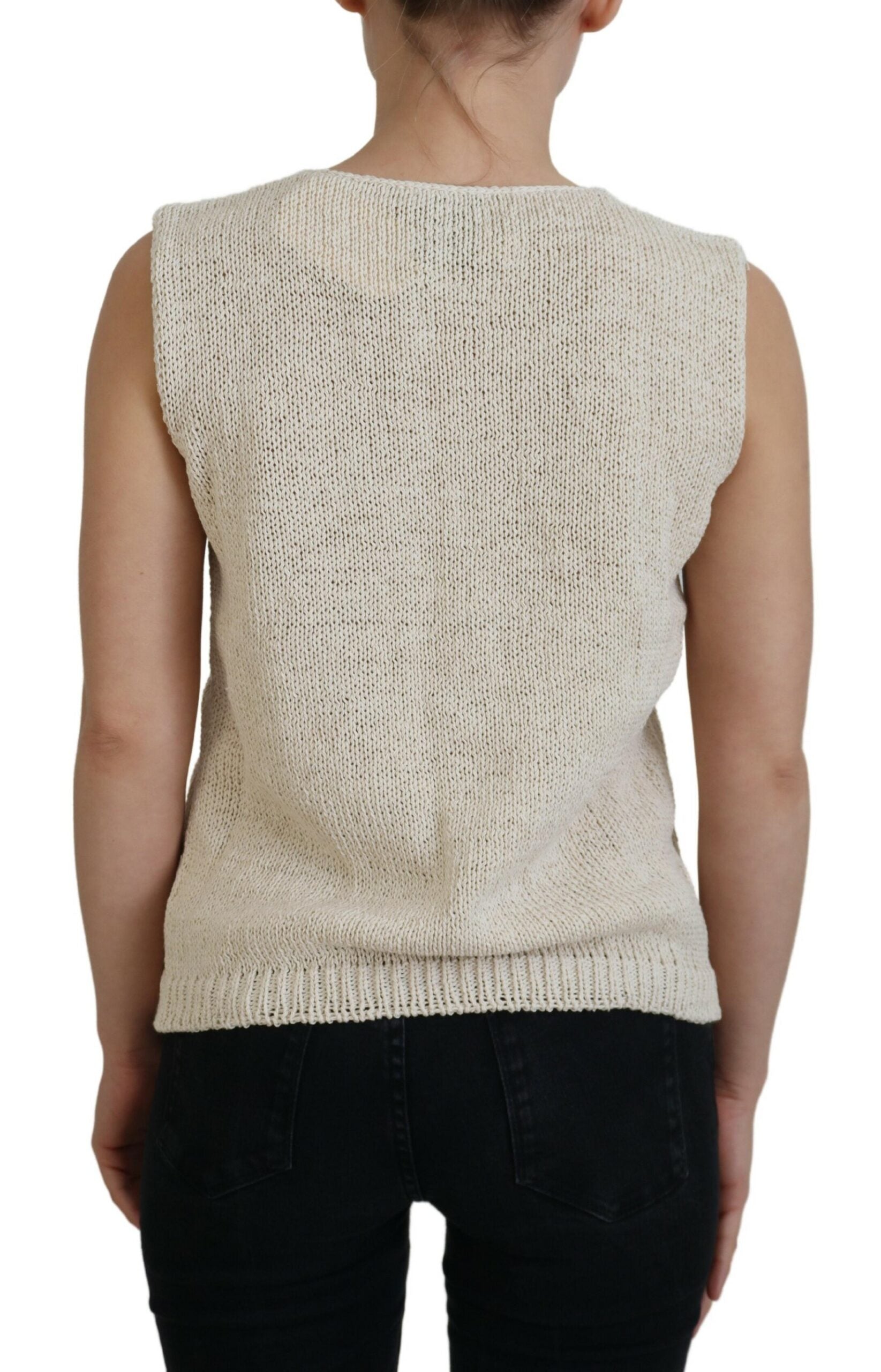 Chic beige sleeveless tank top