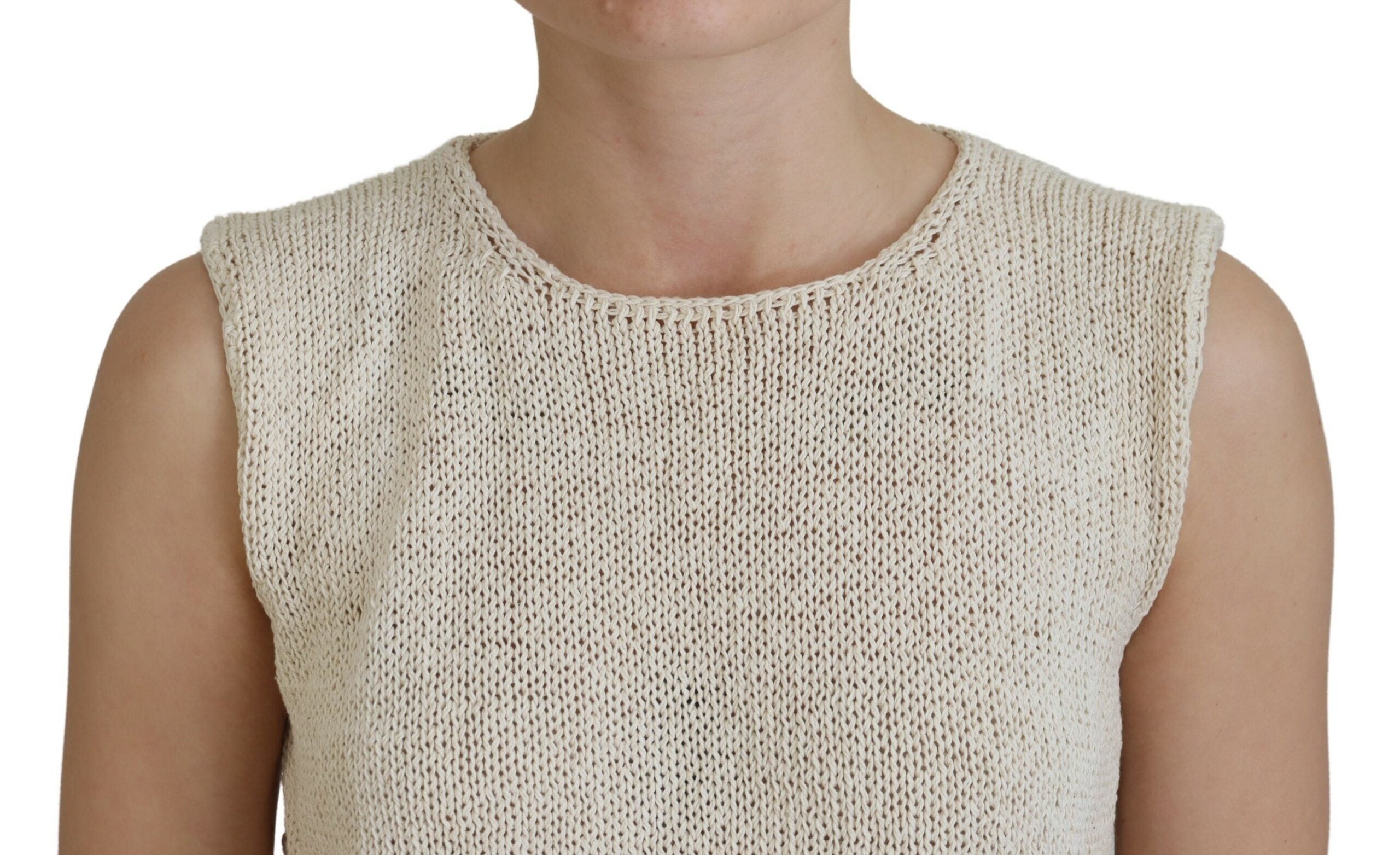 Chic beige sleeveless tank top