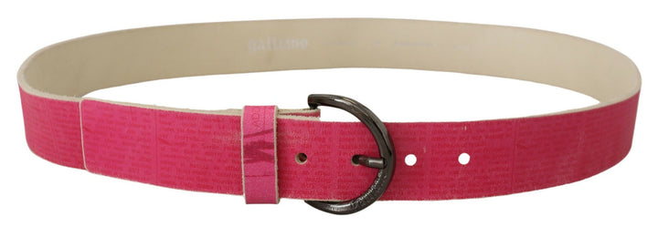 Elegant pink leather fashion belt