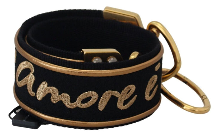 Elegant gold-black shoulder bag strap