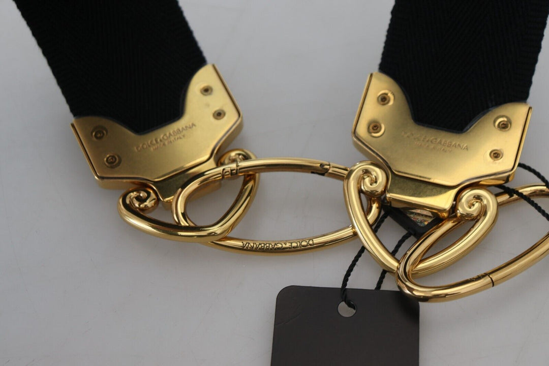 Elegant gold-black shoulder bag strap
