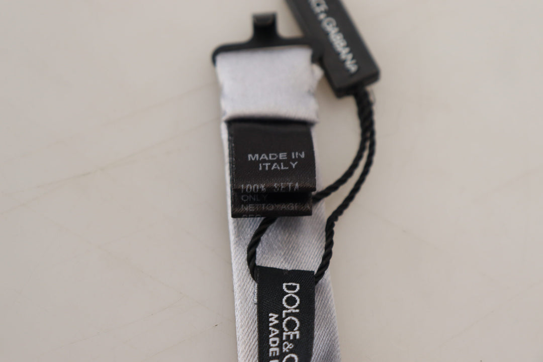 Elegant grey silk bow tie