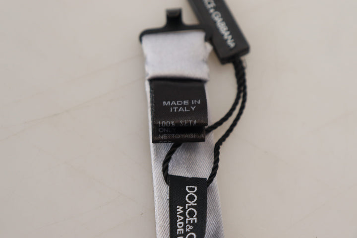 Elegant grey silk bow tie