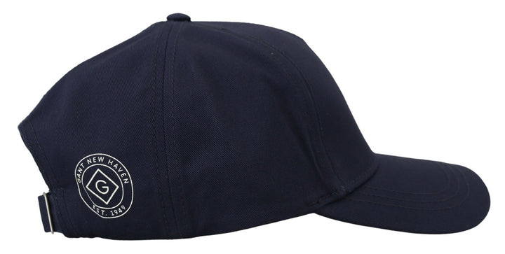 Elegant baseball cap made of blue cotton