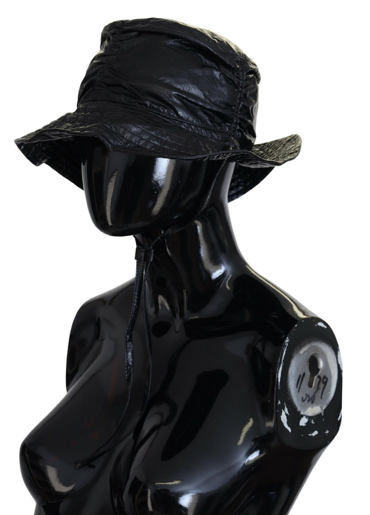 Simple black peaked cap with logo detail