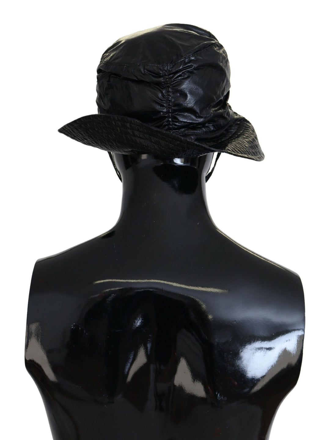 Simple black peaked cap with logo detail
