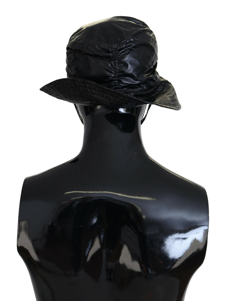 Simple black peaked cap with logo detail