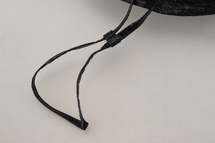 Simple black peaked cap with logo detail